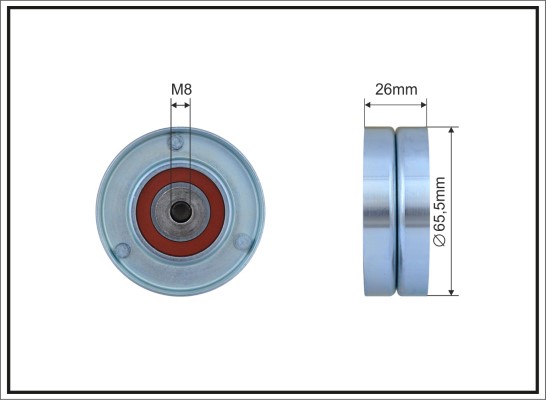 Tensioner Pulley, V-ribbed belt - 500253 CAFFARO
