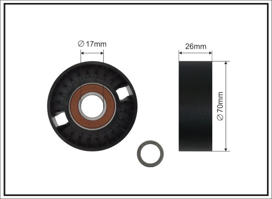 Tensioner Pulley, V-ribbed belt - 500256 SC CAFFARO