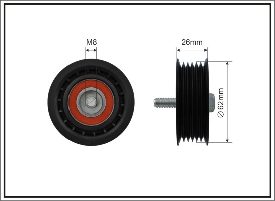 Deflection/Guide Pulley, V-ribbed belt - 500261 CAFFARO