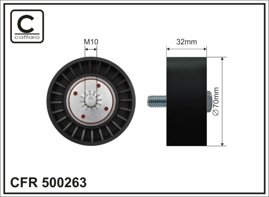 Deflection/Guide Pulley, V-ribbed belt - 500263 CAFFARO