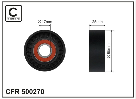 Tensioner Pulley, V-ribbed belt - 500270 CAFFARO