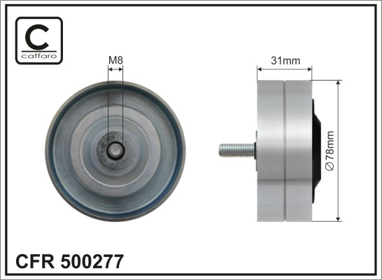 Deflection/Guide Pulley, V-ribbed belt - 500277 CAFFARO