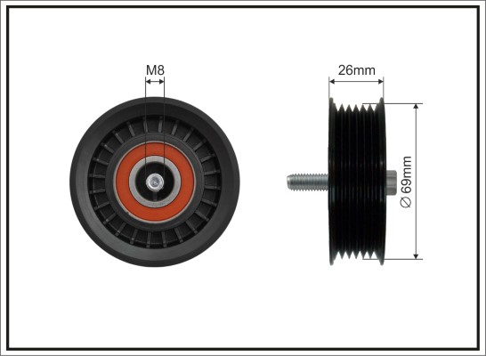 Deflection/Guide Pulley, V-ribbed belt - 500279 CAFFARO