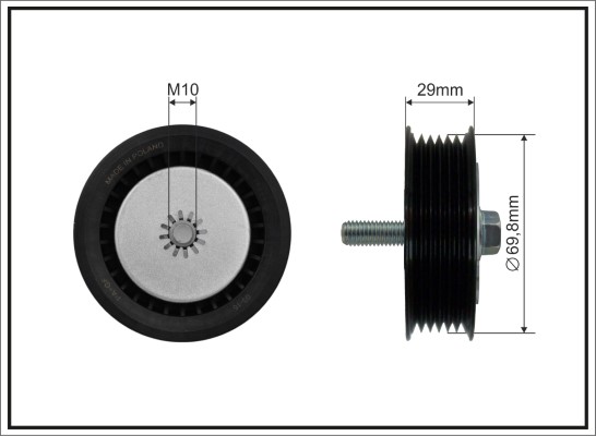 Deflection/Guide Pulley, V-ribbed belt - 500285 CAFFARO
