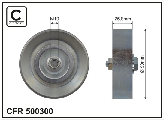 Deflection/Guide Pulley, V-ribbed belt - 500300 CAFFARO
