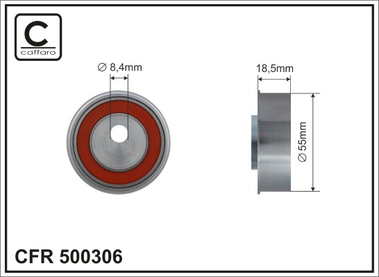 Deflection/Guide Pulley, timing belt - 500306 CAFFARO