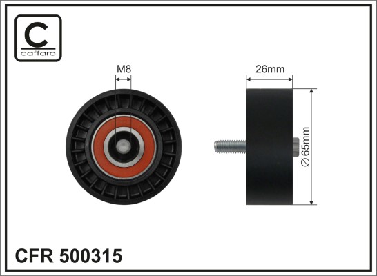 Deflection/Guide Pulley, V-ribbed belt - 500315 CAFFARO