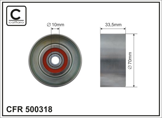 Tensioner Pulley, V-ribbed belt - 500318 CAFFARO