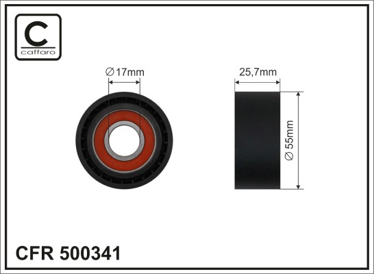 Rullo tenditore, Cinghia Poly-V - 500341 CAFFARO