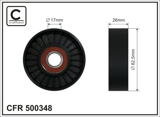 Tensioner Pulley, V-ribbed belt - 500348 CAFFARO