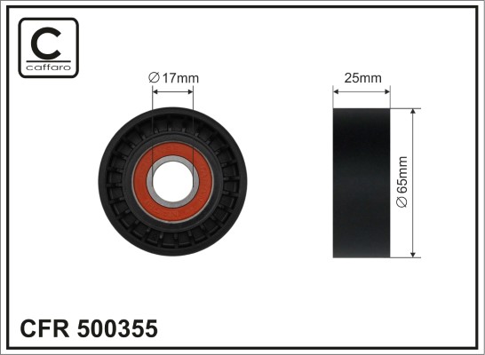 Rullo tenditore, Cinghia Poly-V - 500355 CAFFARO