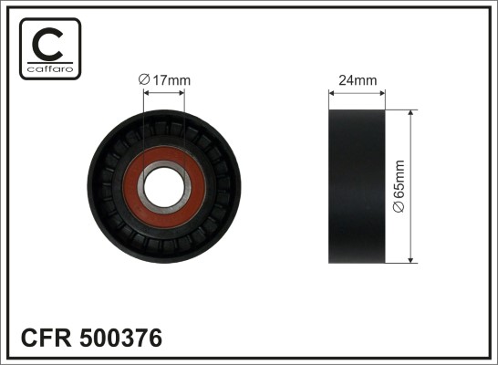 Tensioner Pulley, V-ribbed belt - 500376 CAFFARO