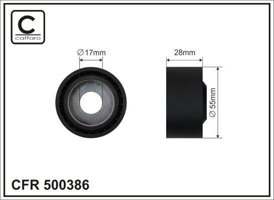 Deflection/Guide Pulley, V-ribbed belt - 500386 CAFFARO