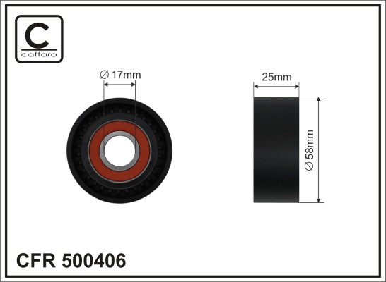 Rullo tenditore, Cinghia Poly-V - 500406 CAFFARO