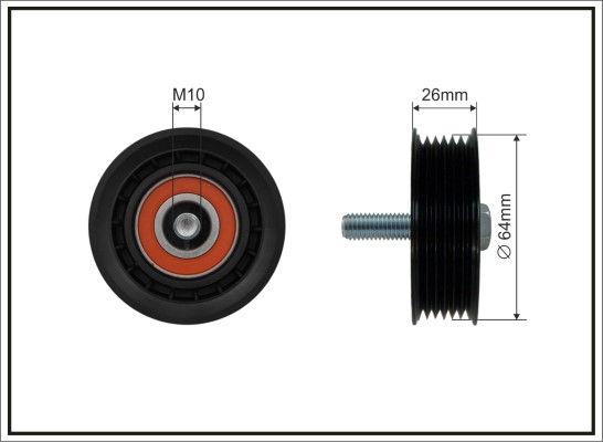 Deflection/Guide Pulley, V-ribbed belt - 500411 CAFFARO