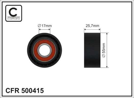 Tensioner Pulley, V-ribbed belt - 500415 CAFFARO