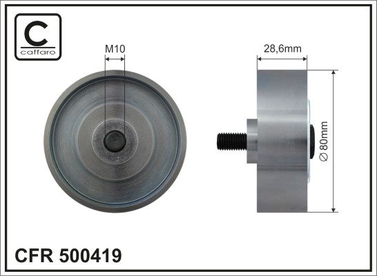 Deflection/Guide Pulley, V-ribbed belt - 500419 CAFFARO