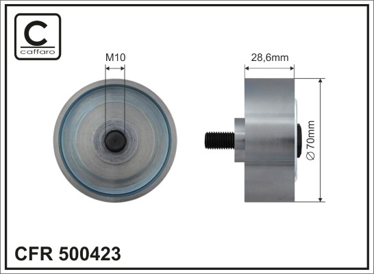 Deflection/Guide Pulley, V-ribbed belt - 500423 CAFFARO