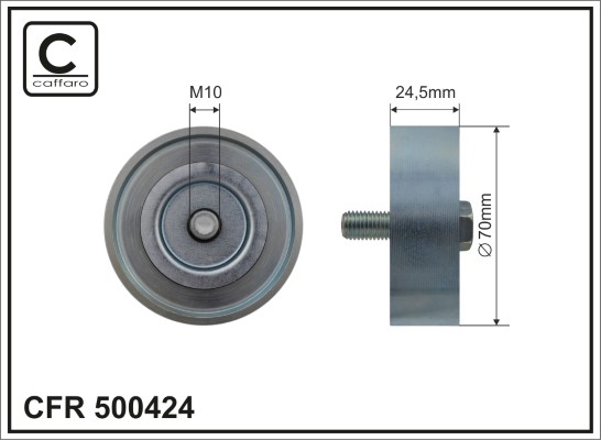 Deflection/Guide Pulley, V-ribbed belt - 500424 CAFFARO