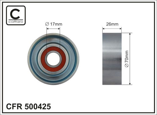 Tensioner Pulley, V-ribbed belt - 500425 CAFFARO
