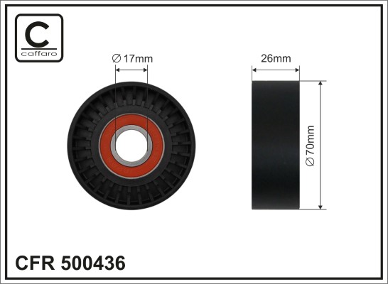 Tensioner Pulley, V-ribbed belt - 500436 CAFFARO