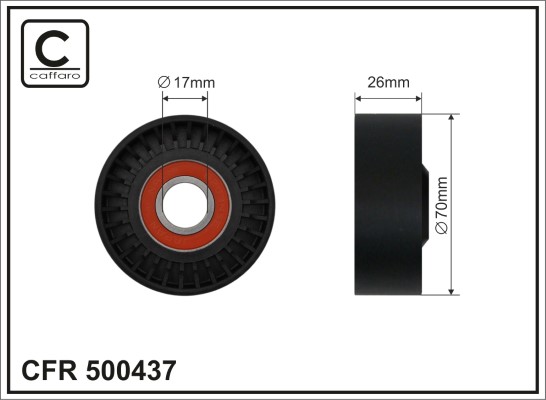 Rullo tenditore, Cinghia Poly-V - 500437 CAFFARO