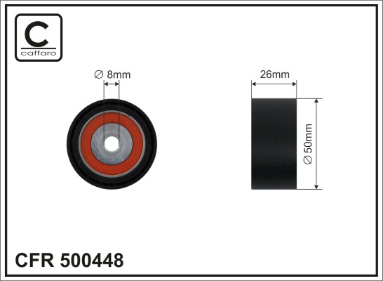 Deflection/Guide Pulley, V-ribbed belt - 500448 CAFFARO