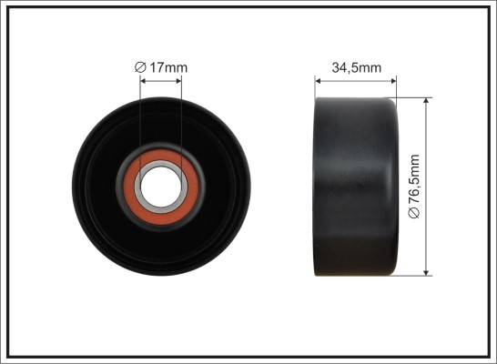 Tensioner Pulley, V-ribbed belt - 500453 CAFFARO