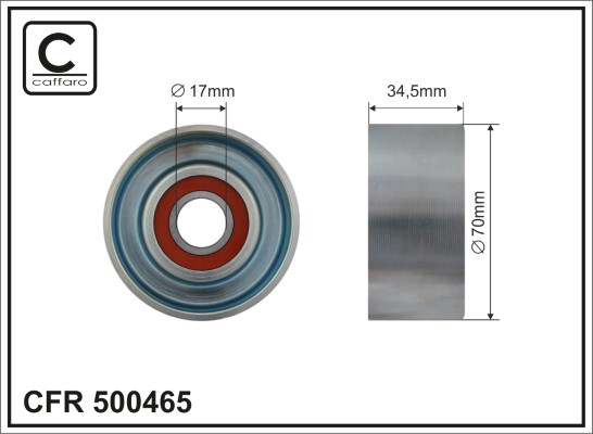 Tensioner Pulley, V-ribbed belt - 500465 CAFFARO