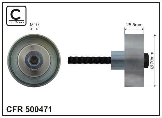 Deflection/Guide Pulley, V-ribbed belt - 500471 CAFFARO