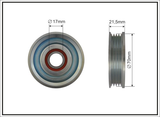 Tensioner Pulley, V-ribbed belt - 500483 CAFFARO