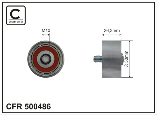 Deflection/Guide Pulley, V-ribbed belt - 500486 CAFFARO