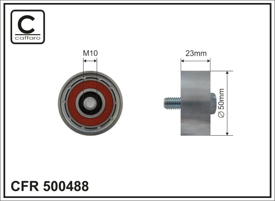 Deflection/Guide Pulley, V-ribbed belt - 500488 CAFFARO