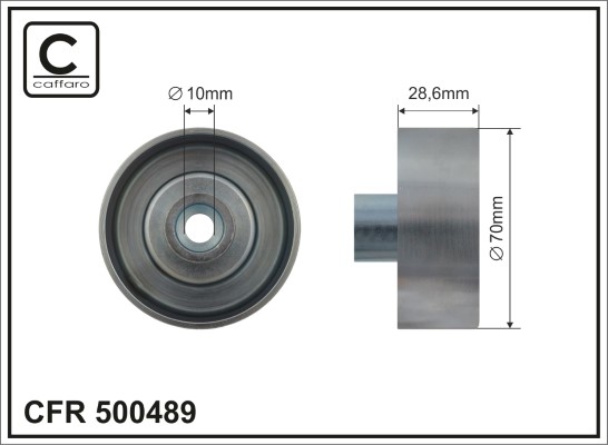 Deflection/Guide Pulley, V-ribbed belt - 500489 CAFFARO