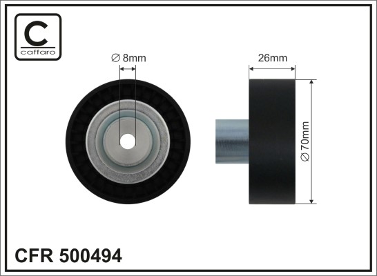 Deflection/Guide Pulley, V-ribbed belt - 500494 CAFFARO
