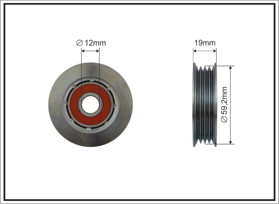 Tensioner Pulley, V-ribbed belt - 500506 CAFFARO