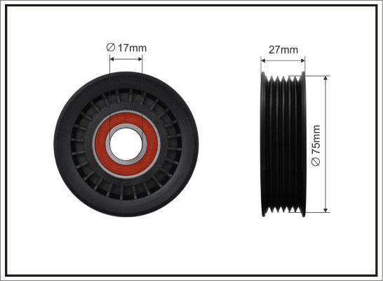 Deflection/Guide Pulley, V-ribbed belt - 500519 CAFFARO