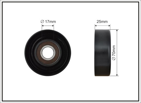 Tensioner Pulley, V-ribbed belt - 500525 CAFFARO