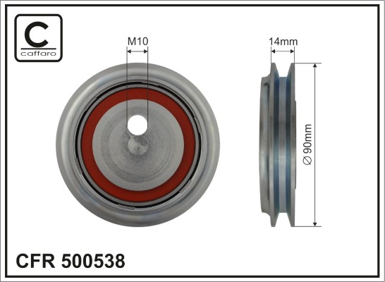 Deflection/Guide Pulley, V-ribbed belt - 500538 CAFFARO