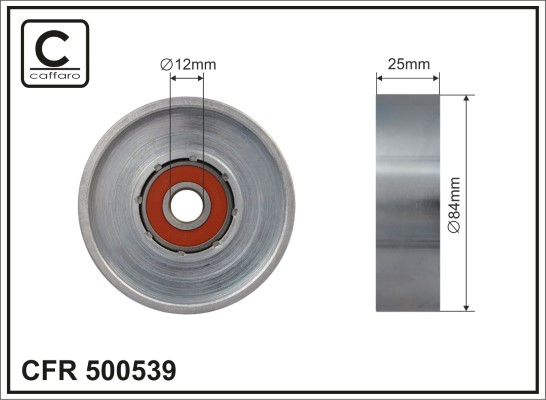 Tensioner Pulley, V-ribbed belt - 500539 CAFFARO