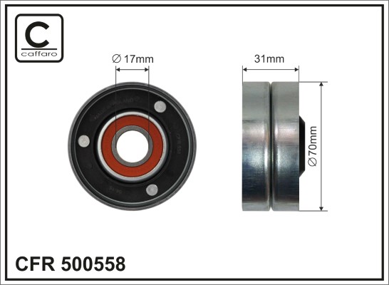 Tensioner Pulley, V-ribbed belt - 500558 CAFFARO
