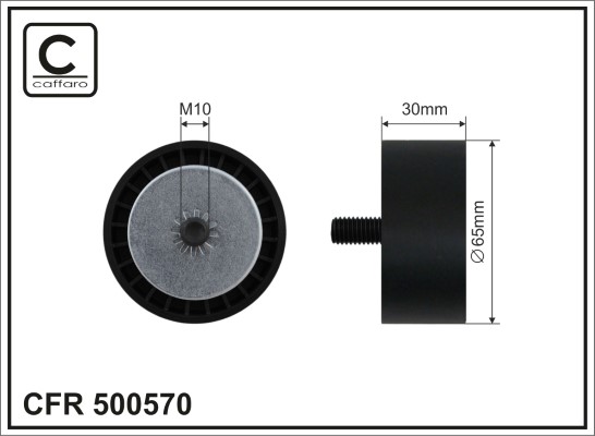 Deflection/Guide Pulley, V-ribbed belt - 500570 CAFFARO