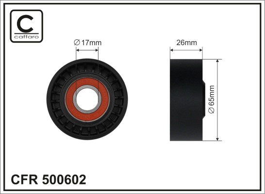 Tensioner Pulley, V-ribbed belt - 500602 CAFFARO