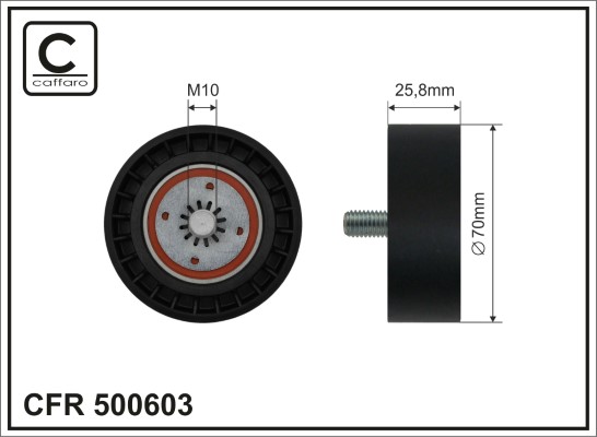 Deflection/Guide Pulley, V-ribbed belt - 500603 CAFFARO