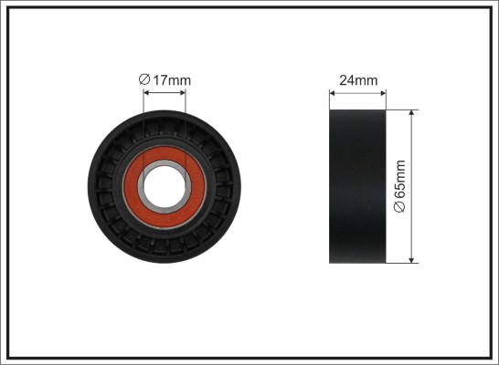 Tensioner Pulley, V-ribbed belt - 500648 CAFFARO