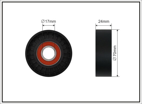 Tensioner Pulley, V-ribbed belt - 500681 CAFFARO