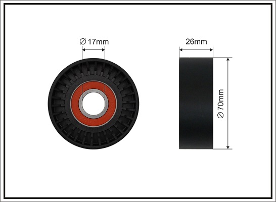 Tensioner Pulley, V-ribbed belt - 500707 CAFFARO