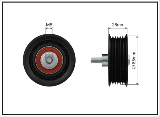 Deflection/Guide Pulley, V-ribbed belt - 80-99 CAFFARO