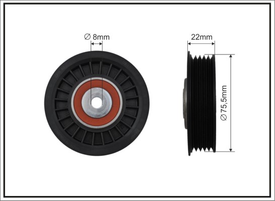 Tensioner Pulley, V-ribbed belt - 82-22 CAFFARO
