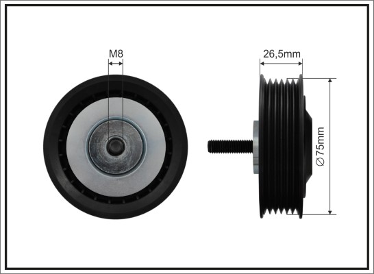 Deflection/Guide Pulley, V-ribbed belt - 87-47 CAFFARO